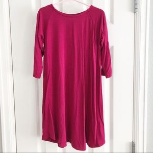 Remie Girl Wine Raglan Dress